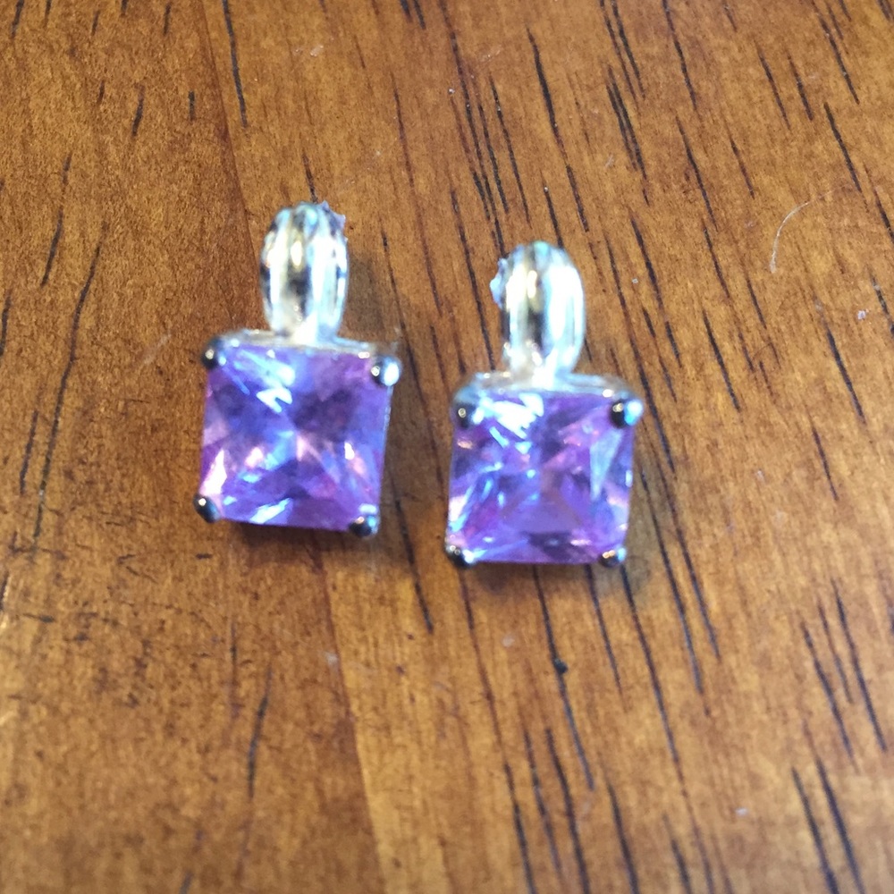 Purple gem drop studs